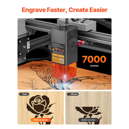 Laser Engraver, 10W, Laser Engraving and Cutting Machine with Enclosure, Laser Cutter Engraver Machine, 300 x 300 mm Working Area, 7000 mm/min, for Wood, Leather, Glass, Certain Metal, Class 1