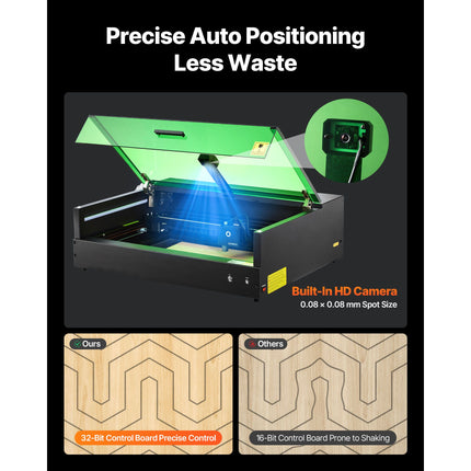 Laser Engraver, 20W, Laser Engraving and Cutting Machine with Enclosure Camera, Laser Cutter, 36000 mm/min, 500 x 320 mm Working Area, for Wood, Leather, Glass, Paper, Certain Metal, Class 1