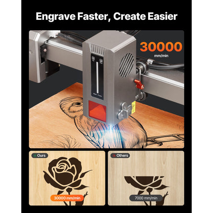 Laser Engraver, 20W, Laser Engraving and Cutting Machine with Enclosure Camera, Laser Cutter, 400 x 400 mm Working Area, 30000 mm/min, for Wood, Leather, Glass, Paper, Certain Metal, Class 1