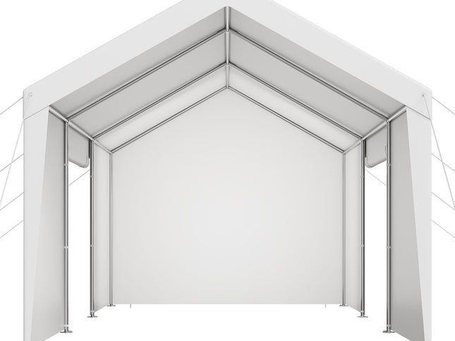 Carport Car Canopy 10x20FT Heavy Duty Car Shelter with Sidewalls White