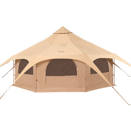 VEVOR Canvas Tent 4 Seasons 5 m/16.4 ft Bell Tent for Camping with Stove Jack