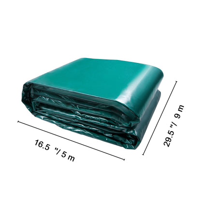 PVC Waterproof Tarp, 16.5 x 29.5 ft Heavy Duty PVC Tarpaulin, Tear-Proof and Weather-Proof, with Grommets and Reinforced Edges for Canopy Boat RV Tent Shelter Trailer Truck Cover, Green