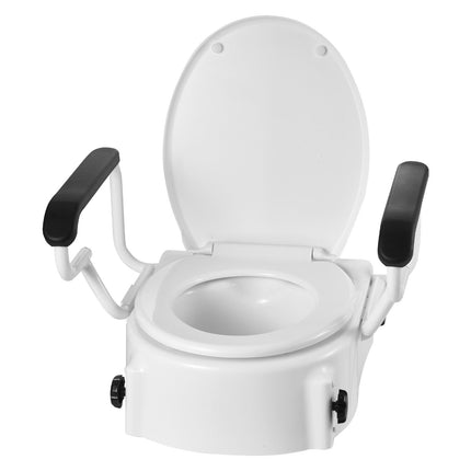 Raised Toilet Seat with Padded Arms ‚Äì 3 Height Levels, 136.1kg Capacity