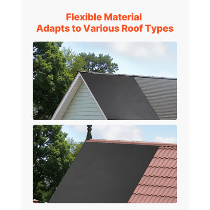Roll Roofing, 4.57 x 6 m, 45 mil EPDM Rubber Roofing, Long Lifespan & Weather-resistant, Withstands Harsh Temperatures, Flexible & Easy Installation, Roof Underlayment for RVs, Roofs, Ponds