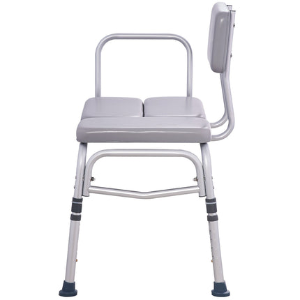 Padded Tub Transfer Bench with Armrest & Reversible Backrest ‚Äì Non-Slip, 500lbs Capacity