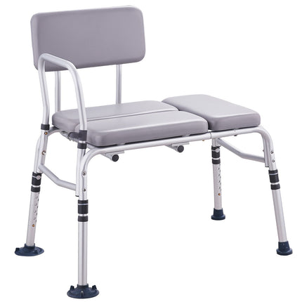 Padded Tub Transfer Bench with Armrest & Reversible Backrest ‚Äì Non-Slip, 500lbs Capacity