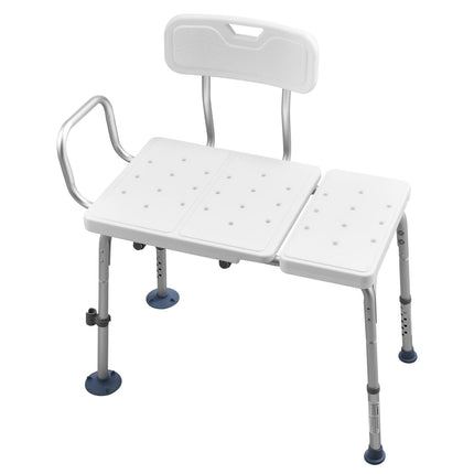 Tub Transfer Bench with Arm, Backrest & Curtain Slot ‚Äì Adjustable Height, 180kg Capacity