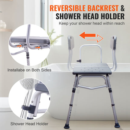 Adjustable Tub Transfer Bench with Armrest & Reversible Backrest ‚Äì Non-Slip, 400lbs Capacity