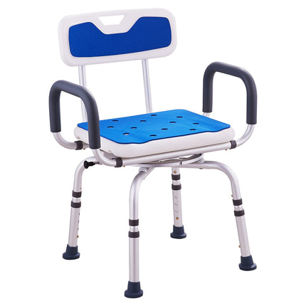 360¬∞ Swivel Shower Chair with Arms & Backrest ‚Äì Adjustable Height, Non-Slip, 400lbs Capacity