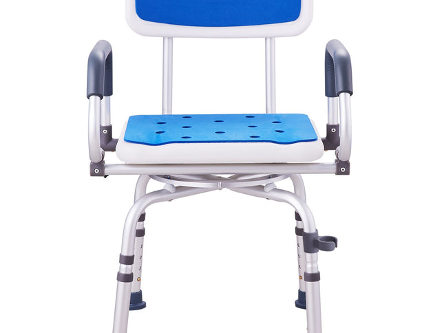 Swivel Shower Chair 360 Degree, Adjustable Shower Seat with Pivoting Arms for Inside Showers or Tubs, Non-Slip Rotating Bathtub Shower Chair for Elderly Disabled Injured, 400LBS Capacity