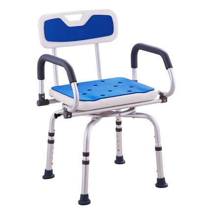 360¬∞ Swivel Shower Chair with Pivoting Arms ‚Äì Adjustable Height, Non-Slip, 400lbs Capacity