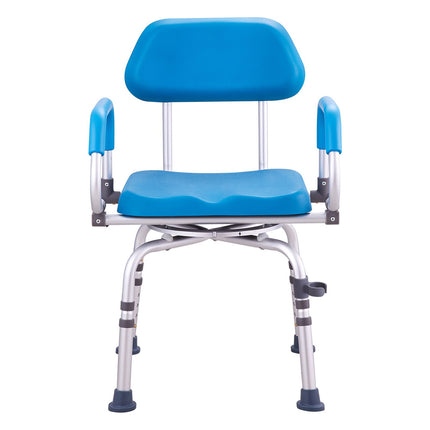 360¬∞ Swivel Shower Chair with Pivoting Arms & Padded Seat ‚Äì Adjustable Height, 300lbs Capacity