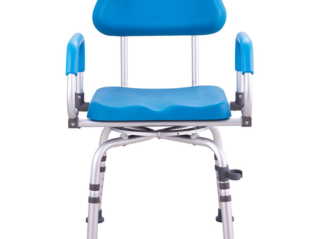 Swivel Shower Chair 360 Degree, Adjustable Shower Seat with Pivoting Arms & Padded Bath Seat for Inside Shower or Tub, Non-Slip Rotating Bathtub Chair for Elderly Disabled, 300LBS Capacity