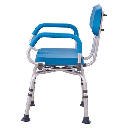 360¬∞ Swivel Shower Chair with Pivoting Arms & Padded Seat ‚Äì Adjustable Height, 300lbs Capacity