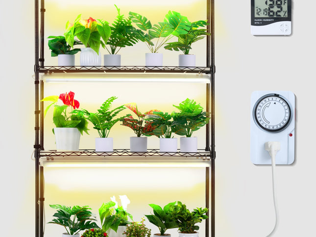VEVOR Plant Stand with Grow Lights 4 Tiers 180W 150 cm Tall Plant Grow Shelf