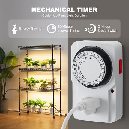 VEVOR Plant Stand with Grow Lights 4 Tiers 180W 150 cm Tall Plant Grow Shelf