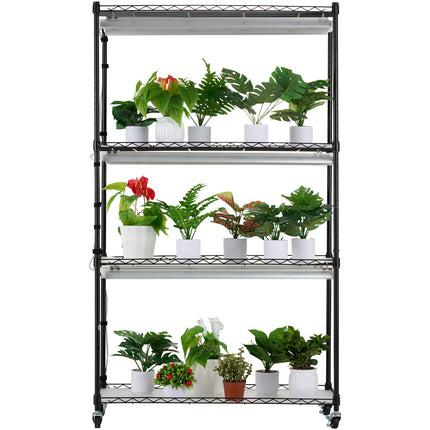 VEVOR Plant Stand with Grow Lights 4 Tiers 180W 150 cm Tall Plant Grow Shelf