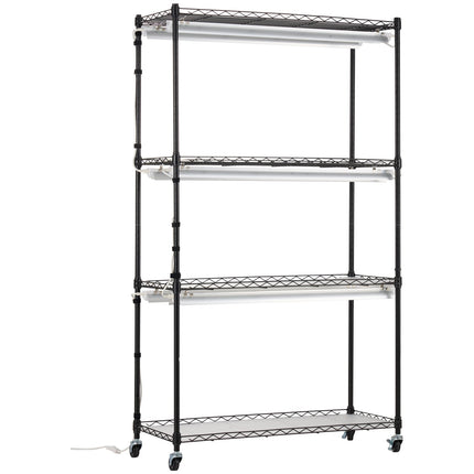 VEVOR Plant Stand with Grow Lights 4 Tiers 180W 150 cm Tall Plant Grow Shelf