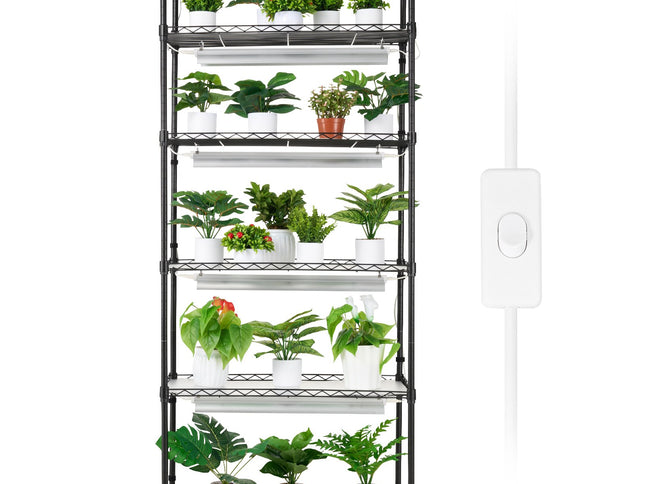 VEVOR DIY Plant Stand with Grow Lights 6 Tiers 192W 70.9" Tall Plant Grow Shelf