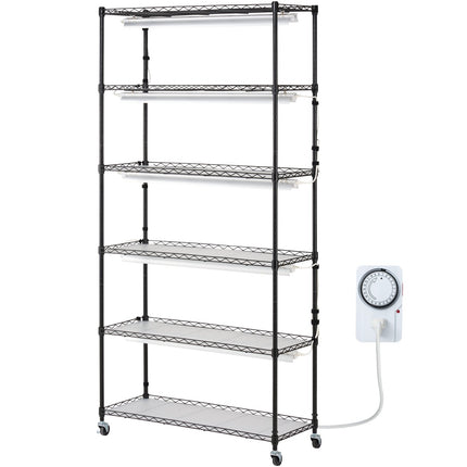 VEVOR Plant Stand with Grow Light 6 Tiers 180W 180 cm  Indoor Plant Grow Shelf