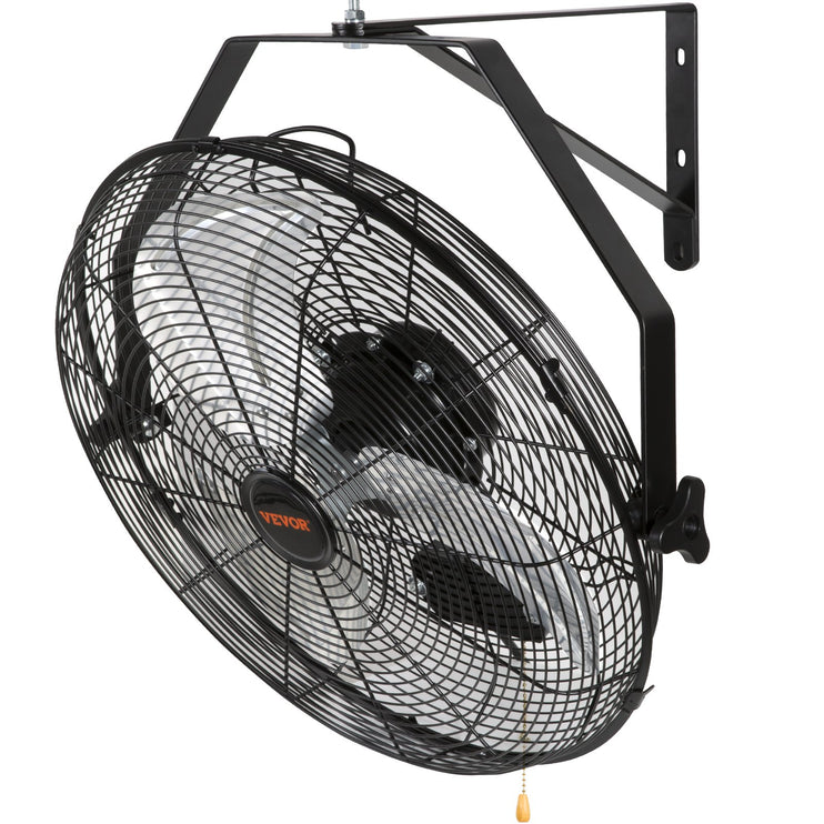 VEVOR Industrial Wall Mount Fan Waterproof Metal Fan 17.6'' 3 Speed Airflow
