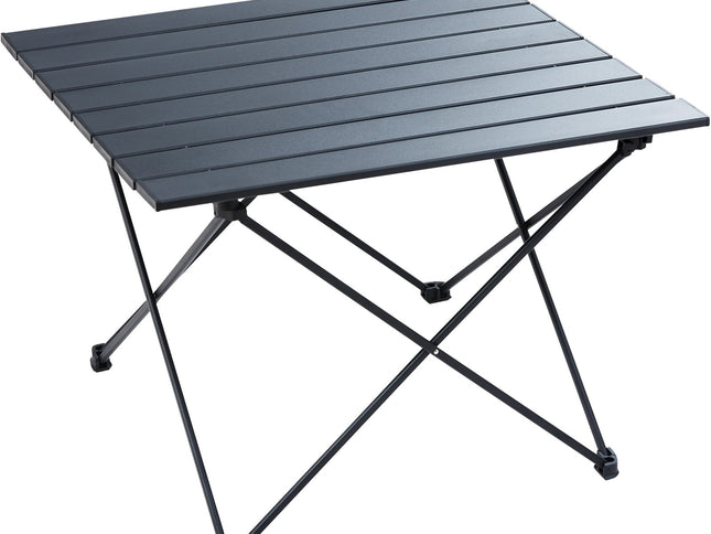 VEVOR Folding Camping Table, Outdoor Portable Side Tables, Lightweight Fold Up Table, Aluminum Alloy Ultra Compact Work Table with Carry Bag, For Cooking, Beach, Picnic, Travel, 22.2x15.9 inch, Black