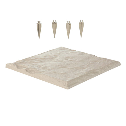 Garden Stepping Stones, 16Pcs 39.5x39.5 cm, Decorative Stepping Stones with Stakes, Weather-Resistant Plastic Pathway Pavers, Smooth Surface, Outdoor Walkway for Lawn Patio Landscape, Beige