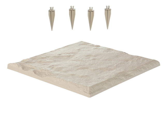 Plastic Garden Stepping Stones with Stakes ‚Äì 39.5 x 39.5cm, 16 Pieces, Beige