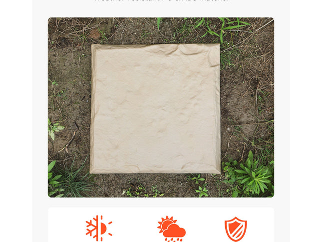 Plastic Garden Stepping Stones with Stakes ‚Äì 39.5 x 39.5cm, 16 Pieces, Beige