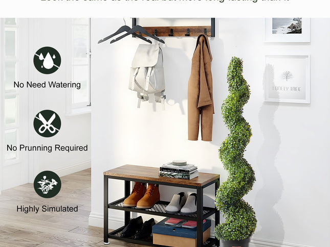 VEVOR 2 Pack 152.4cm Artificial Boxwood Topiary Tree Faux Plant UV Decor In/Outdoor