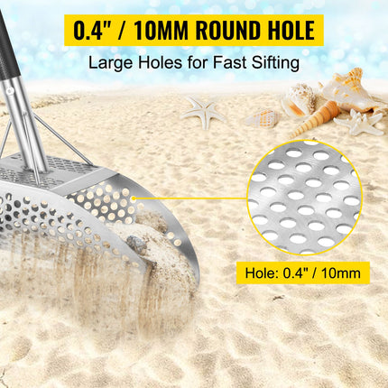 Metal Detector Sand Scoop Detecting Hunting Scoop w/ Carbon Fiber Handle