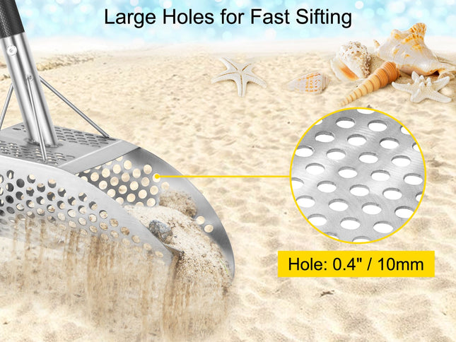Metal Detector Sand Scoop Detecting Hunting Scoop w/ Carbon Fiber Handle