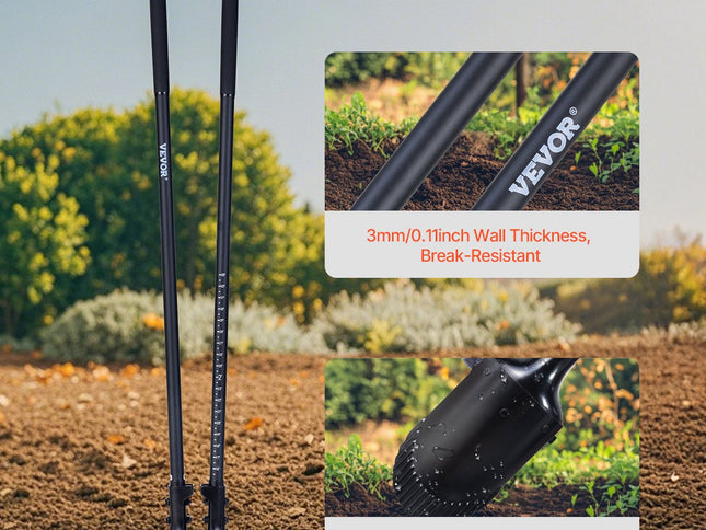 VEVOR Post Hole Digger, Heavy Duty Post Hole Digger with Fiberglass Handle, Manual Hole Digger with Scale Markings and Metal Blade, Post Hole Digger Tool for Digging Gardening and Outdoors, 1460 mm