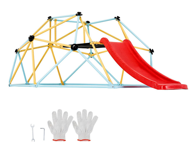 Kids Geometric Climbing Dome with Slide – 8ft, 600lbs Capacity, Ages 3–9