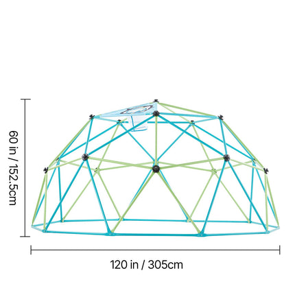 Climbing Dome, 305cm Geometric Dome Climber for Kids, 453kg Loading Jungle Gym Playground with Octopus Net & 2 Basketballs, Easy-Assembly Outdoor Backyard Climbing Toys - Gift for Boys Girls