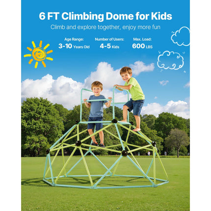 Climbing Dome, 183cm Geometric Dome Climber for Kids, 270kg Loading Indoor/Outdoor Jungle Gym Playground, Easy-Assembly Backyard Climbing Play Equipment for Boys Girls 3 to 10 Years Old