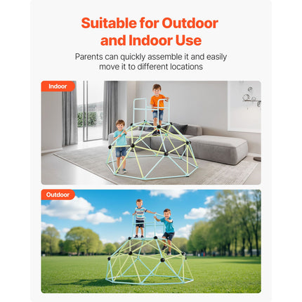 Climbing Dome, 183cm Geometric Dome Climber for Kids, 270kg Loading Indoor/Outdoor Jungle Gym Playground, Easy-Assembly Backyard Climbing Play Equipment for Boys Girls 3 to 10 Years Old