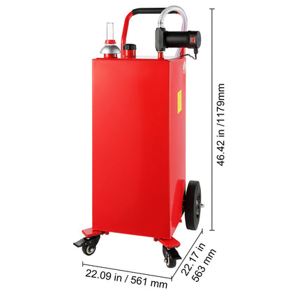 30 Gallon Fuel Caddy Portable Storage Tank 23.5 L/min with 180W Pump