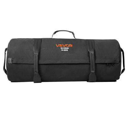 Workout Sandbag, Heavy Duty Workout Power Bags with Handles, 23-56 kg Adjustable Slam Bag for Fitness Strength Weight Training Cross-Training, Home Gym Exercise, Black (Unfilled)