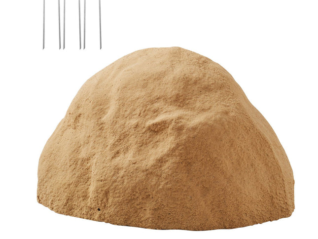 Weather-Resistant Faux Rock Well Pump Cover ‚Äì Sandy Brown, Medium Size