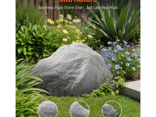 Weather-Resistant Faux Rock Well Pump Cover ‚Äì Dark Grey, Medium Size
