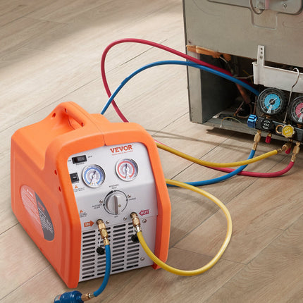 VEVOR Portable 3/4 HP Refrigerant Recovery Machine for Vapor Liquid Refrigerant
