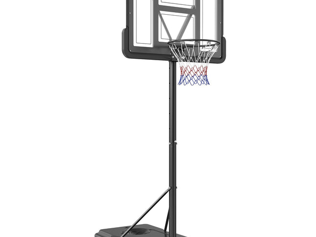 VEVOR Basketball Hoop, 4-10 ft Adjustable Height Portable Backboard System, 44 inch Basketball Hoop & Goal, Kids & Adults Basketball Set with Wheels, Stand, and Fillable Base, for Outdoor/Indoor