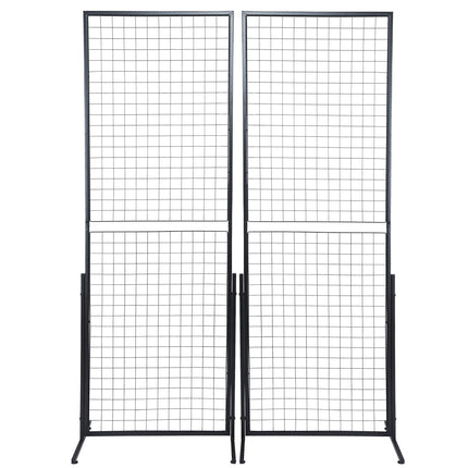 VEVOR 2' x 5.6' Grid Wall Panels Tower, 2 Packs Wire Gridwall Display Racks with T-Base Floorstanding, Double Side Gridwall Panels for Art Craft Shows, Retail Display with Extra Clips and Hooks