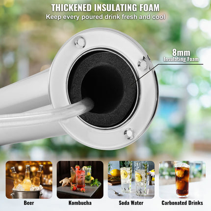Stainless Steel Dual-Tap Kegerator Tower Kit ‚Äì W21.8 Dual-Gauge Regulator, A-System Coupler & Drip Tray