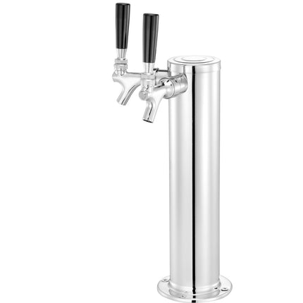 Stainless Steel Dual-Tap Kegerator Tower Kit ‚Äì W21.8 Dual-Gauge Regulator, A-System Coupler & Drip Tray