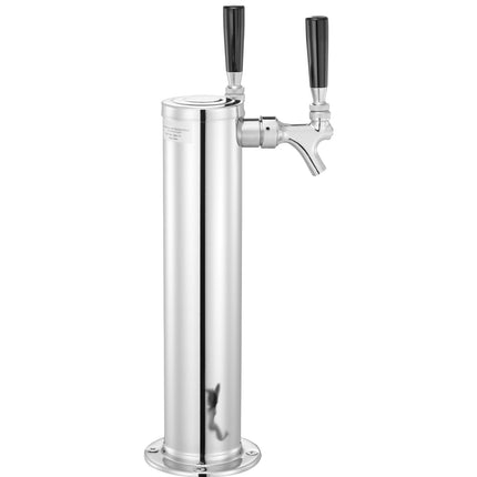 Stainless Steel Dual-Tap Kegerator Tower Kit ‚Äì W21.8 Dual-Gauge Regulator, A-System Coupler & Drip Tray