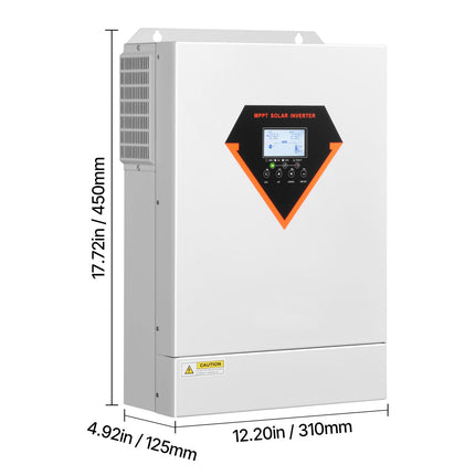 Hybrid Solar Inverter, 6000W, All in One Pure Sine Wave Power Inverter Charger, 220V AC, with Built-in 120A MPPT Solar Charger Controller, for Off-Grid System Lead Acid Lithium Battery