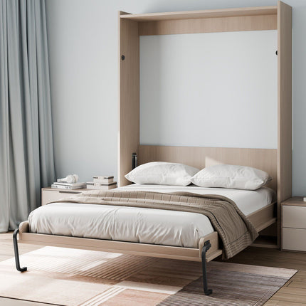 Murphy Bed Kit, Twin Size, Vertical Deluxe DIY Wall Bed Mechanical Hardware Kit, Pneumatic Lever Heavy Duty Bed Frame Support, Folding Cabinet Wall Bed Space Saving Design for Guestroom