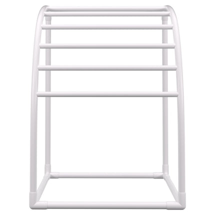 VEVOR Outdoor Towel Rack Pool Towel Rack 7 Bar Curved White Freestanding Patio